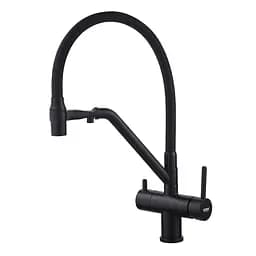 Смеситель для кухни на две воды с гибким изливом Koer KB-72006-05 KR3380 Черный матовый