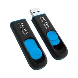USB флеш накопичувач ADATA 256GB UV128 Black/Blue USB 3.2 (AUV128-256G-RBE) - мініатюра 3