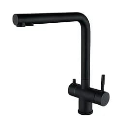 Змішувач для кухні на дві води Zerix LUX-021 Black ZX4870 Чорний матовий