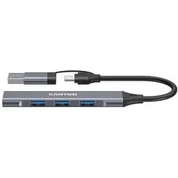 Концентратор Canyon hub DS-02 4in1 USB-A/C Grey (CNS-TDS02G)