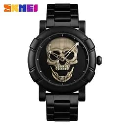 Оригінальний годинник Skmei Skull 9178 Black-Bronze - мініатюра 2