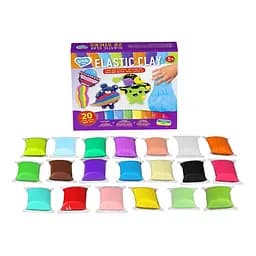 Набір для ліплення з повітряним пластиліном Elastic Clay TM Lovin 70140, 20 стиків - мініатюра 2