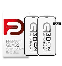 Захисне 3D скло для Apple iPhone 11 Pro Max/Xs Max, Icon 3D, загартоване, 9H, загартоване скло, повне проклеювання, протиударне, глянсове з олеофобним покриттям, на весь екран, сумісне з чохлами, проста установка, ArmorStandart (ARM56214-GI3D-BK)