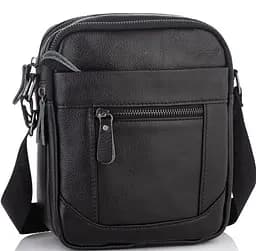 Чоловіча барсетка 18х21х7, сумка шкіряна планшетка через плече Tiding Bag SK N5386 чорна 180