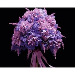 Картина по номерам Strateg Розовая глициния на черном фоне 40х50 см (AH1253)