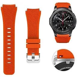 Силиконовый ремешок Watchbands для Samsung Gear S3 Samsung Galaxy Watch 46mm Silver - оранжевый (WB001ORANGE20)