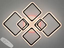 Стельовий світильник LED Diasha A8160/6BK, 150W, 3200K-6500K, чорний метал, акрил, сучасний стиль для дому