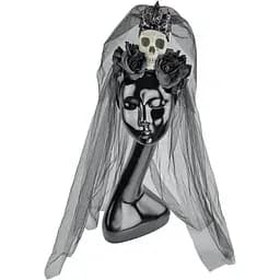 Обруч Череп с розами в короне