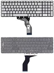Клавіатура для ноутбука HP (15-BW 250 G6) Silver з підсвічуванням (Light), (No Frame)