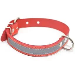 Нашийник для собак Zoo-hunt шкіряний зі світловідбивачем червоний ОО 2,0/32-40 см