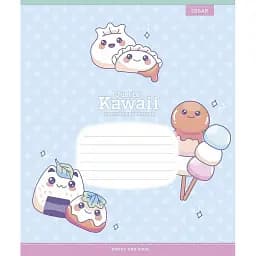Зошит учнівський Школярик Just be Kawaii 012-3408C-4 у косу лінію 12 аркушів