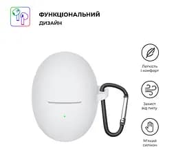 Силіконовий чохол для навушників JBL FreeBuds 5, Hang Case, білий, ультратонкий захисний кейс товщиною 2 мм, захист від подряпин, пилу та ударів, компактний, з карабіном для кріплення, ArmorStandart (ARM80462) - мініатюра 2