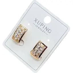 Сережки прямокутні Xuping доріжка з кристалами гіпоалергенне медичне золото