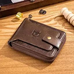 Мужской кошелек кожаный на кнопке BULL 12х9.5х2.5 см acs0032116