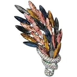 Брошь Веточка коричневая