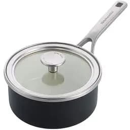 Ковш KitchenAid Steel Core с крышкой 16 см 1.3 л матовый черный (CC005997-001)