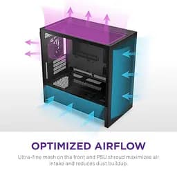 Корпус NZXT H3 Flow Tempered Glass без БЖ Black (CC-H31FB-01) - мініатюра 3