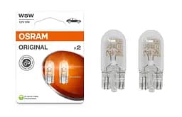Комплект вказівних ламп розжарювання OSRAM 2825-2BL W5W 12V W2.1X9.5D Blister (2 шт)