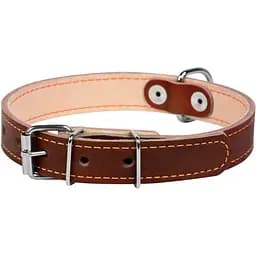 Нашийник подвійний Collar, шкіра, 27-35х1,4 см, коричневий