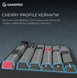 Клавиатура игровая механическая GamePro MK-305-BK Asgard Drakkar Keychron Super Red Switch Bluetooth 5.2/2.4 ГГц/USB Black - мініатюра 10