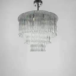Кришталева потрійна люстра із сріблом у двох розмірах Line.F Діаметр 50см - мініатюра 5