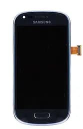 Матриця з тачскріном модуль Samsung Galaxy S3 mini GT-I8190 синій з рамкою