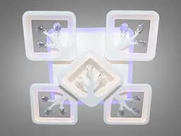 Сучасна стельова LED-люстра для спальні Diasha S8157/4+1WH LED 3color - біла, 90 Вт, 43x43 см - мініатюра 3