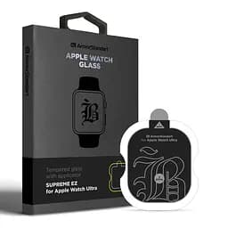 Захисне скло 3D для Apple Watch Ultra 49 мм, Supreme Black Icon, прозоре, на весь екран, глянцеве, з олеофобним покриттям, просте встановлення, не залишає слідів, ArmorStandart (ARM77073)