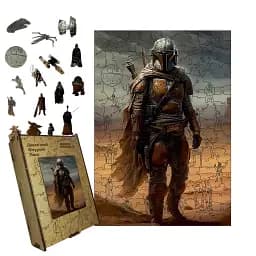 Дерев'яний фігурний пазл Легенда Мандо, А2, Дерев'яна коробка 300+ елементів