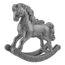 Елочная игрушка MIS LT Лошадь-качалка 11х4х11,5 см серебряный