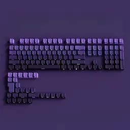 Набір кейкапів PBT Purple Gradient (130+) / Side-engraved / фіолетовий OEM-комплект для ANSI / ISO клавіатур