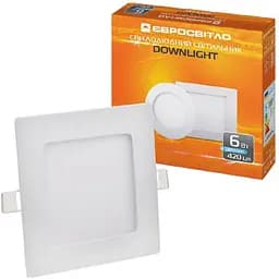 Світильник точковий врізний Євросвітло 6Вт квадрат LED-S-120-6 6400К (39173)