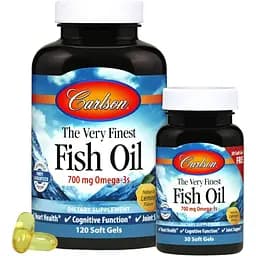 Риб'ячий Жир Carlson The Very Finest Fish Oil смак лимона 120+30 желатинових капсул