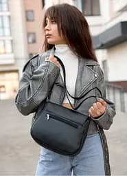 Сумка кросбоді Sambag Rose BZN чорний 20 х 24 х 7 см (94000001) - мініатюра 4
