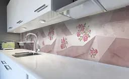 Кухонний фартух Троянди Заломлення ПВХ 60х250 см вініловий самоклеючий Абстракція Рожевий Happy Pocket Z182421 - мініатюра 5