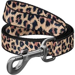 Поводок для собак нейлоновый WAUDOG Nylon рисунок Леопард S Ш 15 мм Длин 122 см