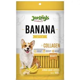 Ласощі для собак Jerhigh палички з курятиною, банановим смаком та колагеном 100 г