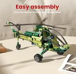 Конструктор вертоліт Mould King  Exploration Helicopter  авіція військовий розвідувач авіація 284 деталей - мініатюра 5