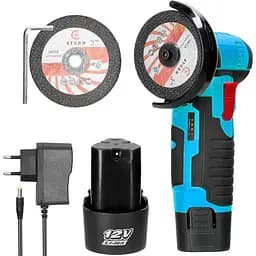 Болгарка акумуляторна міні 2 АКБ 2 диски кутова шліфувальна машина з кейсом 12 Вт Синий