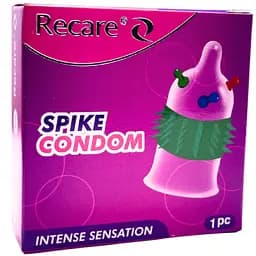 Презерватив Recare Spike Pink с шипами и шариками 1 шт. (ROZ6501053560)