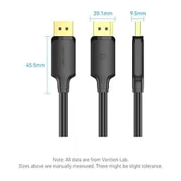 Кабель Vention DisplayPort-DisplayPort V 1.2 3 м (HAKBI) - мініатюра 2