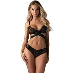 Комплект белья Obsessive Blomentis M/L черный