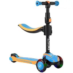 Самокат детский Best Scooter 27х58 см Желто-голубой 000254887