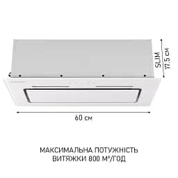 Витяжка повновбудована Minola HBI 6473 WH GLASS 800 LED Line - мініатюра 5