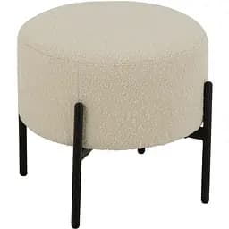 Пуф J-line круглый на ножках из ткани букле 44х42 см белого цвета (50849)