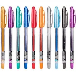 Набор гелевых ручек Linc Shine 1.0 мм с глитером 10 цветов (420445)