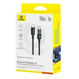 Кабель Baseus Display 2 Fast Charging Data Cable USB-C to USB-C 100W 1m Black - мініатюра 2