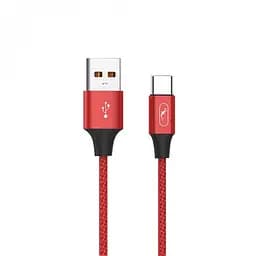 Кабель SkyDolphin S55T Neylon USB - USB Type-C (M/M), 1 м, Red (SDUSB-000437) - мініатюра 2