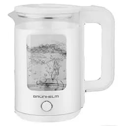 Электрочайник стеклянный Grunhelm EKS-18101SW дисковый 1.8 л 1500 Вт