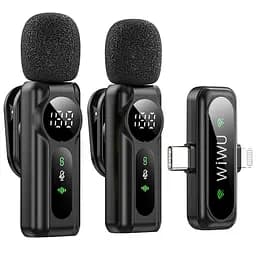 Петличний бездротовий мікрофон WIWU WM007 Dual-mic Lightning/Type-C Black - мініатюра 6